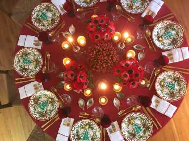 Christmas table decorations