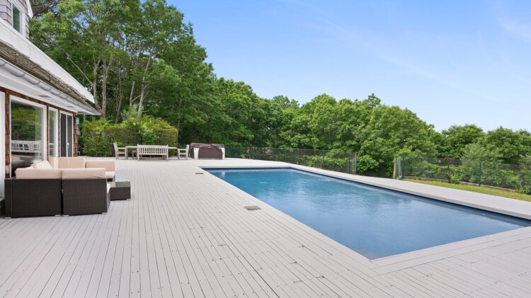 Pool area, 28 Deer Ridge Trail, Water Mill, House of the day, Hamptons homes