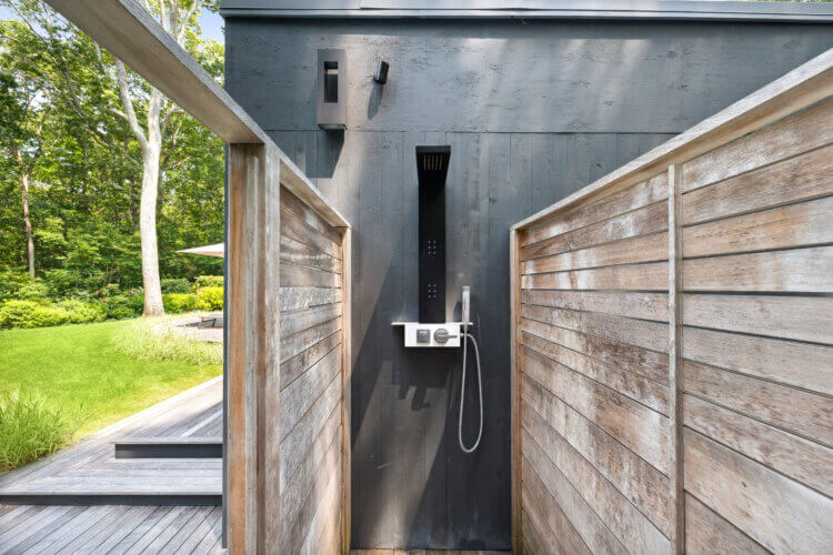 Outdoor shower, 27 North Hollow Drive, East Hampton