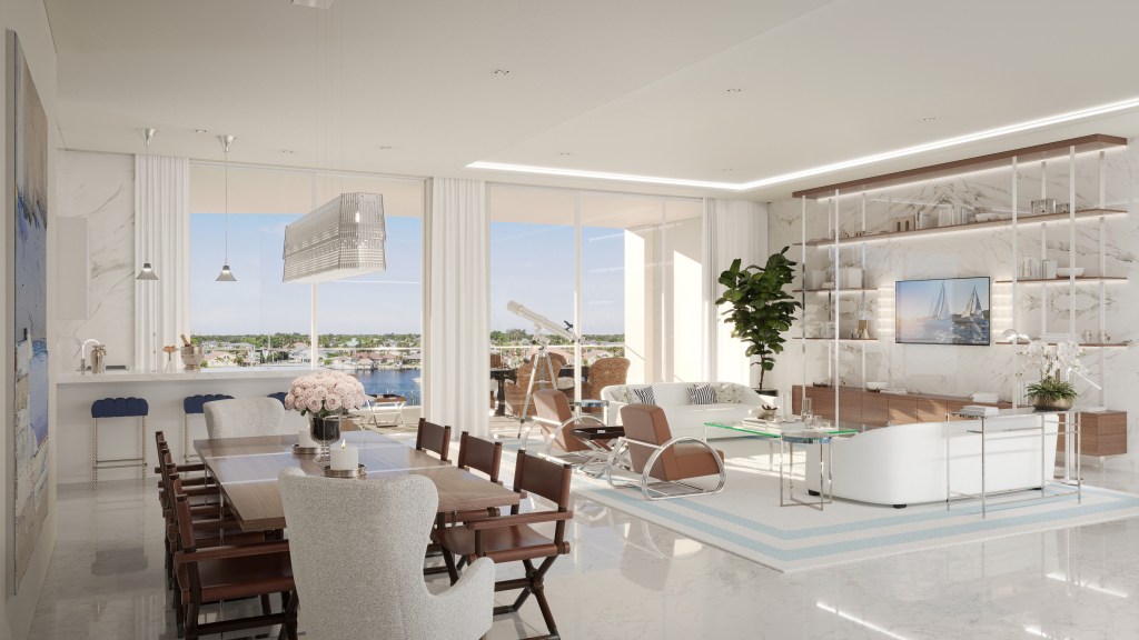 The interiors of the Residences offers a Ralph Lauren inspired design with Coulter's approach, using wood, lacquer, glass and crystal to create a "light and bright" but still "natural and warm" atmosphere.