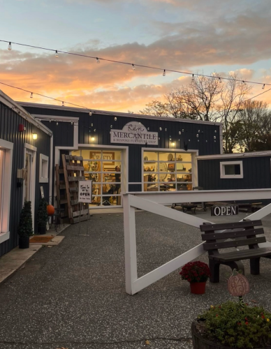 The shop sits on a picturesque little street, Sound Road, in Wading River.