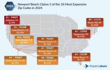 PropertyShark, 2024 most expensive Top 100 Zip Codes