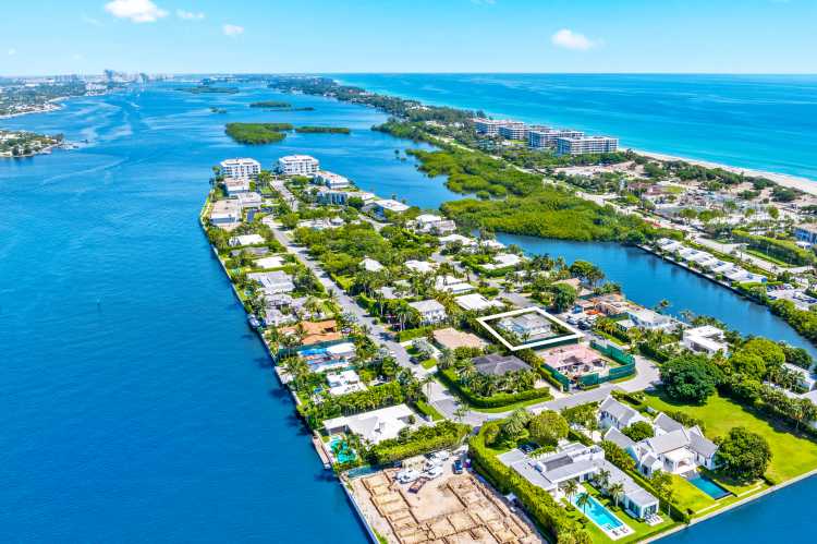 Palm Beach, waterfront, non-waterfront, record sale